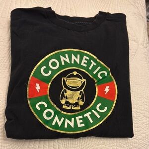 Connetic Black T-Shirt with Gold and Green Logo S